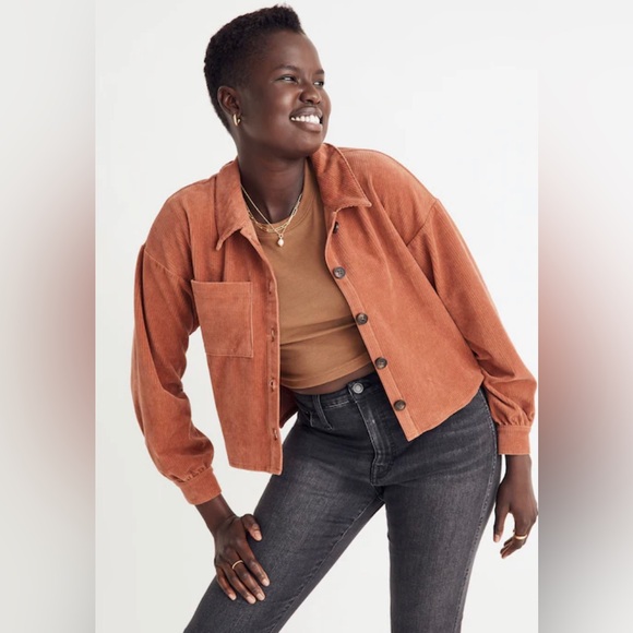 Madewell Knit Corduroy Crop Shirt Jacket - Picture 4 of 10